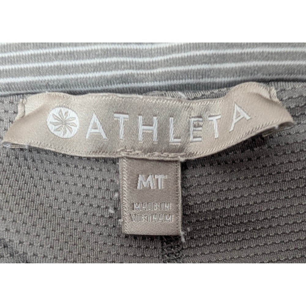 Athleta Skort Gray Striped Drawstring Athletic Go… - image 2